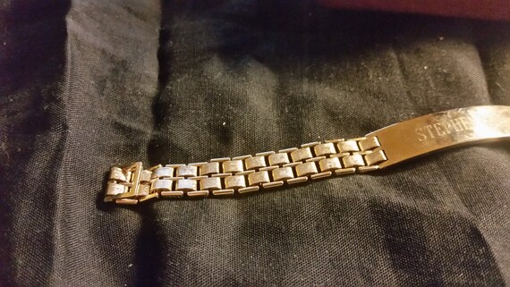 Men's 8 inch Gold Tone ID Bracelet  Anson Mfg USA… - image 6