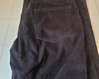Levi Strauss Signature Black Corduroy Men's Pants 36x32 Ex. Cond. Loose Straight