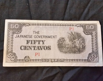 1943 年フィリピン日本政府 1 ペソ紙幣 - 第二次世界大戦占領下の