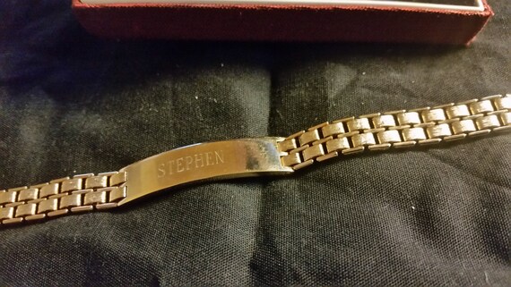 Men's 8 inch Gold Tone ID Bracelet  Anson Mfg USA… - image 5