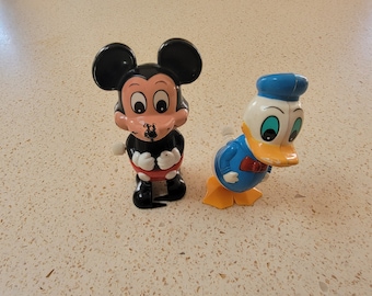 VINTAGE - Walt Disney TOMY Wind-Up Toys - Mickey Mouse & Donald Duck