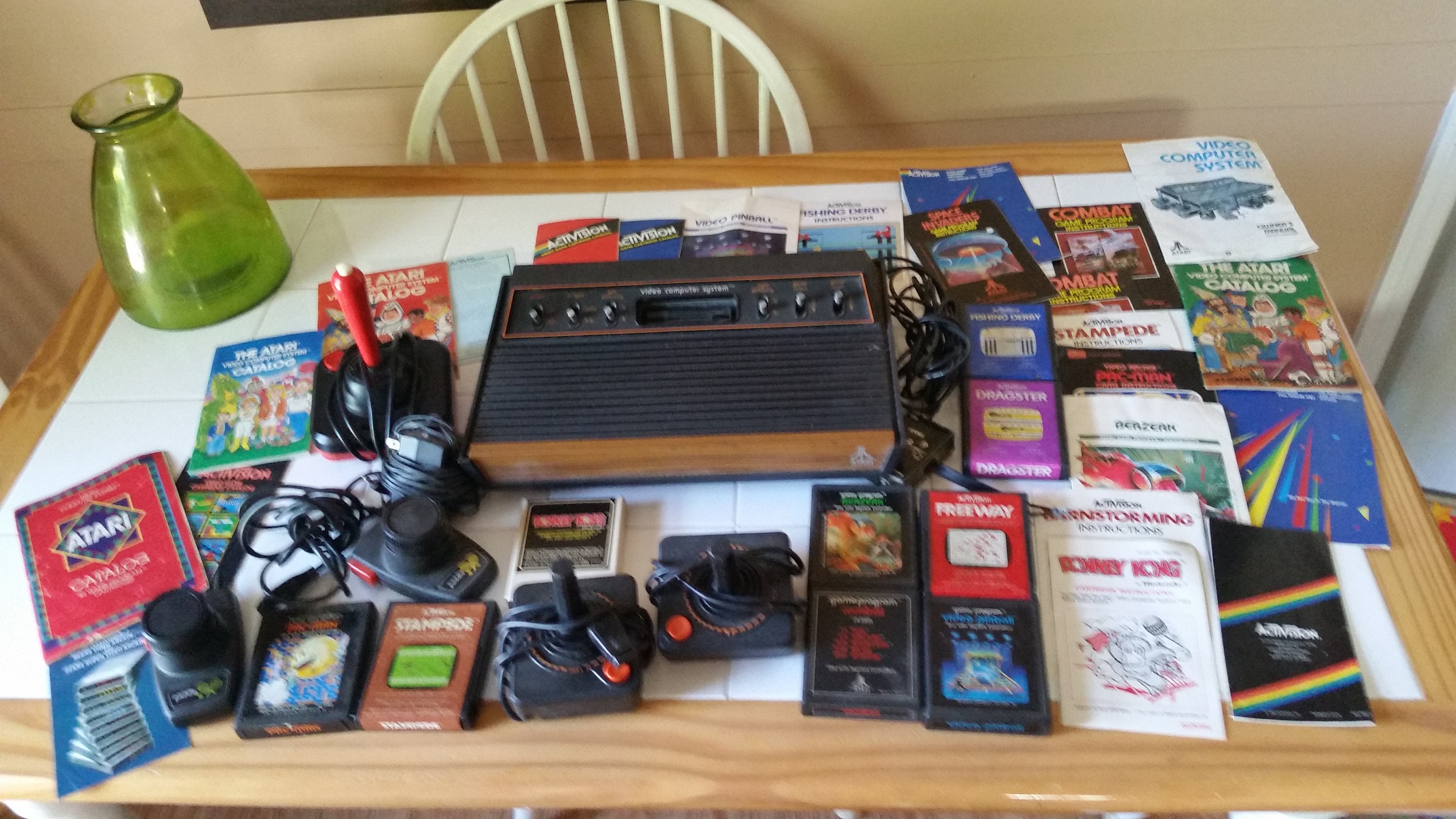 Atari 2600 Video Game Console W/controllers, 9 Games, Instructions, Poster  -  Canada
