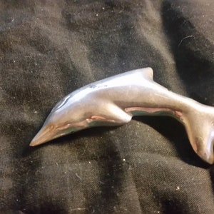 Vintage Sterling Silver Dolphin Brooch Pin Mexico Taxco 10g