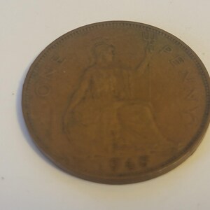 1948 Great Britain One Penny George Coin Almost Uncirculated #2 - Free Shipping