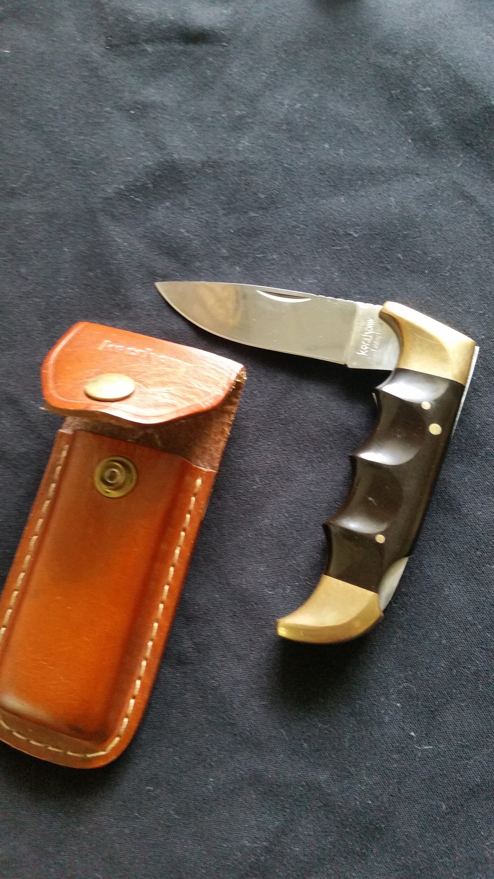 Vintage 1050 KERSHAW Kai Japan Folding Field Knife W/sheath Excellent