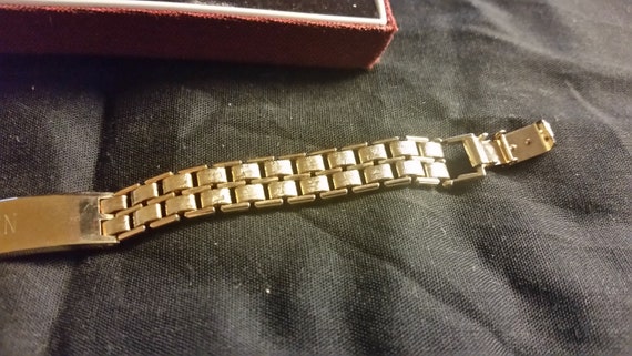 Men's 8 inch Gold Tone ID Bracelet  Anson Mfg USA… - image 7