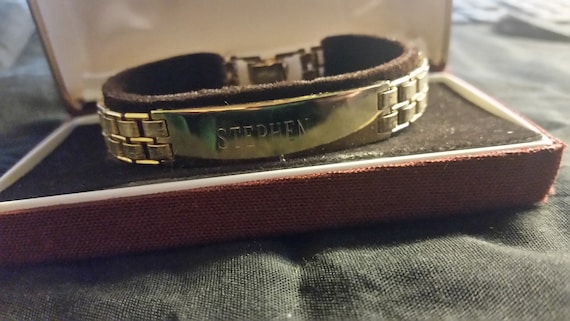 Men's 8 inch Gold Tone ID Bracelet  Anson Mfg USA… - image 3