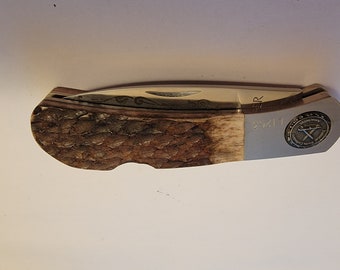 Gerber USA 1986 NKCA Club Knife, Brown Jigged Bone, Lock Back - New Without Box