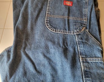 Vintage Dickies Baggy Men's Denim Blue Heavy Carpenter Jeans Trousers 48x30 #008