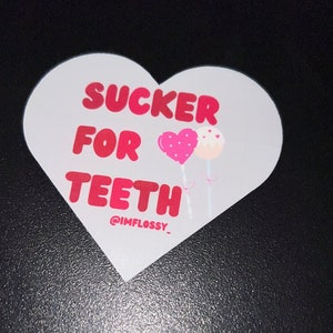 Pegatinas dentales para el día de San Valentín / Pegatinas para chupar los dientes / Pegatinas con forma de corazón