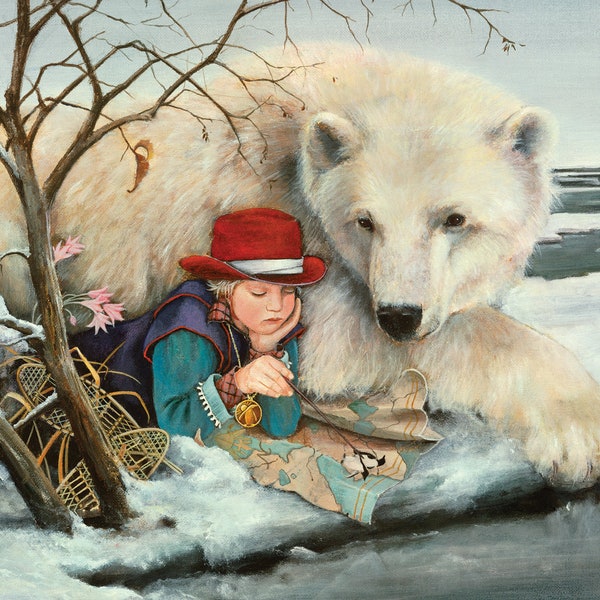 Polar Bear Card, Polar Bear Art Card, Bear Art, Arctic Animal Card, Lori Preusch Art