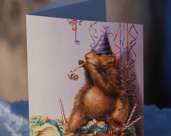 Groundhog Day Card, Groundhog Day Birthday Card, February 2nd Card, Card for Groundhog Day, Groundhog Day Gift, Lori Preusch Art