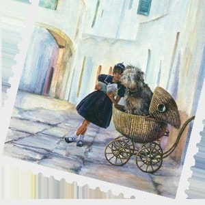Gummed Vintage-Style Stamps, Postcrossing Stamp, Postcrossing Sticker, Gift for Postcrosser, Lori Preusch Art, Chapter 2 Stamp