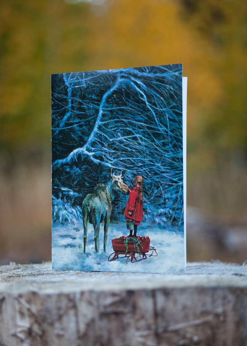 Wildlife Christmas Card Card With Moose Christmas Card Set Etsy UK