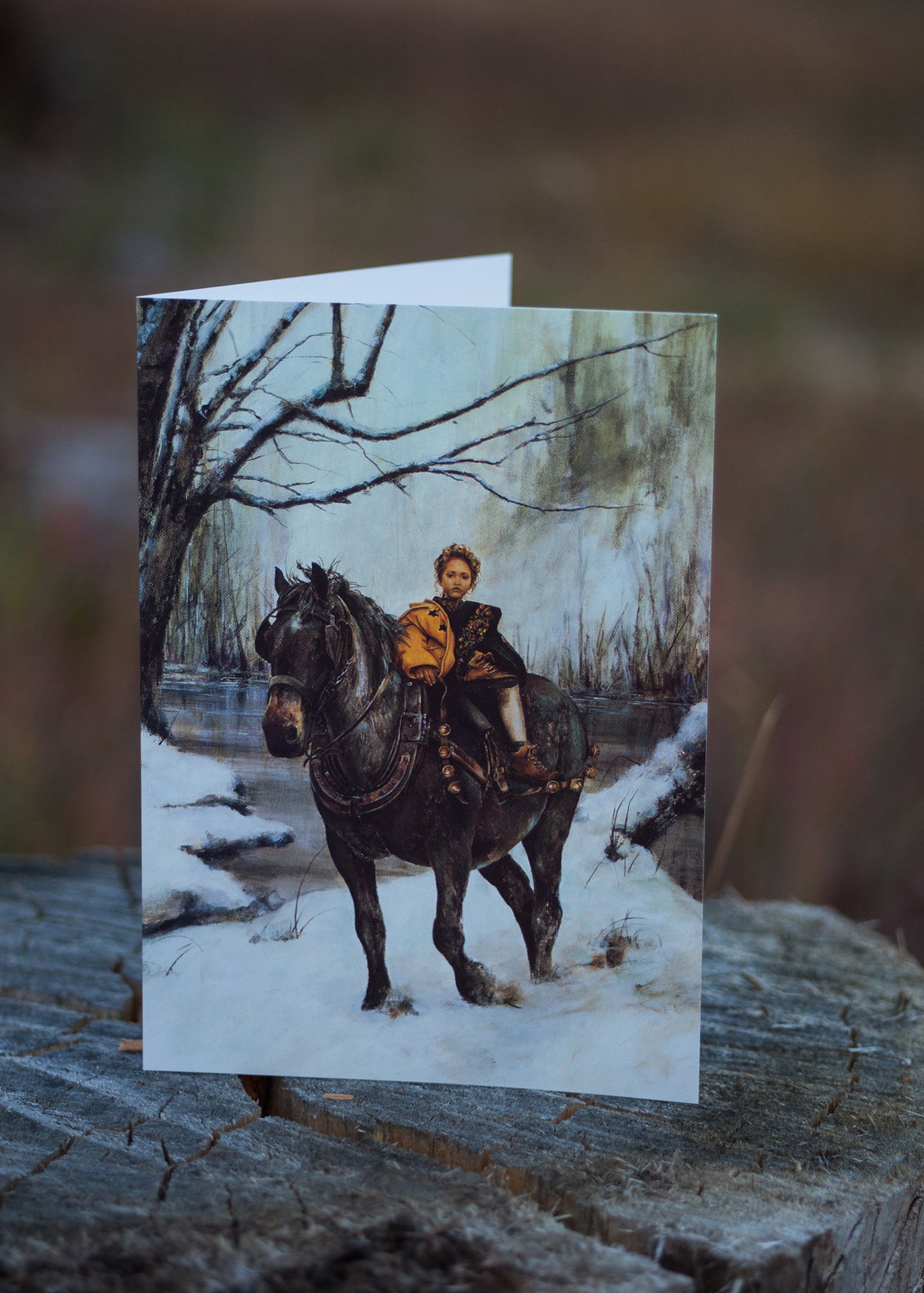 Draft Horse Christmas Card Holiday Card Farmhouse Art Card Etsy