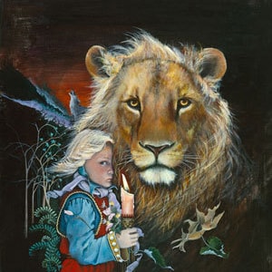 Hand Painted Handmade Christmas Anniversary Birthday Card Greeting Cards, Lion Card