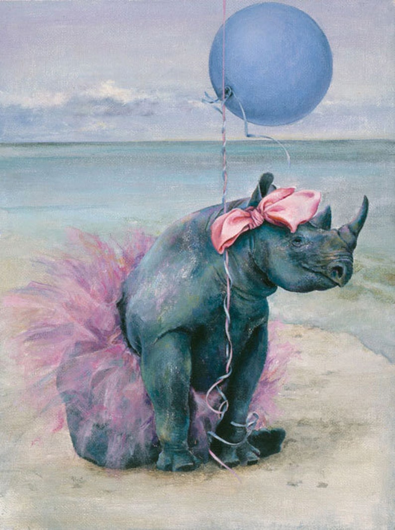 Child's Birthday Card Birthday Card Rhinoceros Animal - Etsy