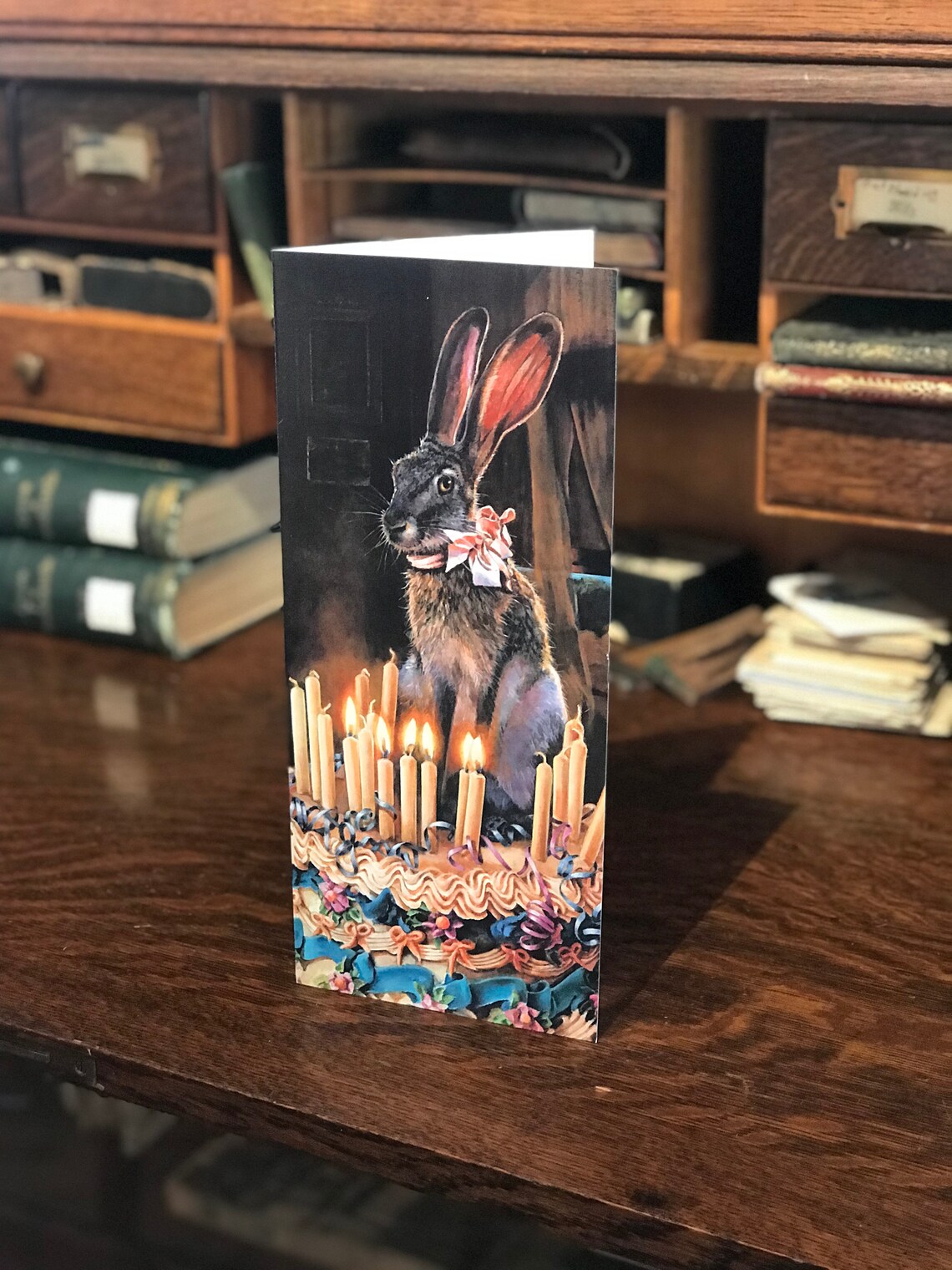 Rabbit Art, Jackrabbit Art Card, Jack Rabbit Birthday Card, Rabbit ...