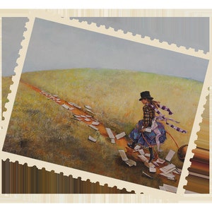 Postcrossing Stamp, Post Haste Art Stamp, Postcrossing Sticker, Postcrossing, Snail Mail, Happy Mail, Art from Delivering Dreams book
