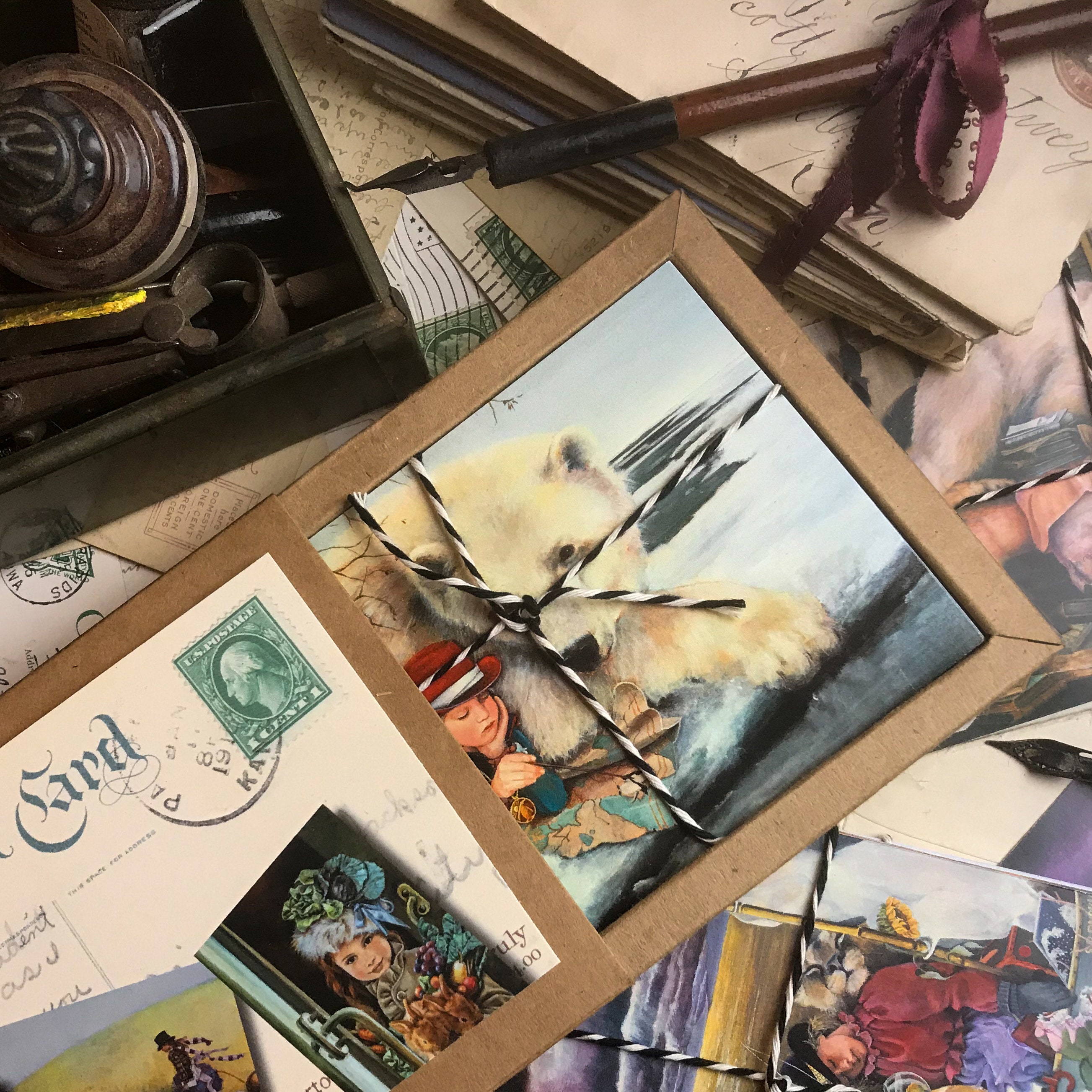 Gift Box of 3 Postcard Sets Vintage postcards Postcrossing Etsy