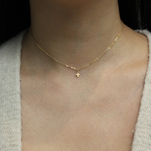 Sale! Tiny Gold Cross Necklace-Tiny Gold Filled Cross-Mini Cross Necklace-Small Gold Cross Necklace-Dainty Necklace-Religious Necklace-Faith