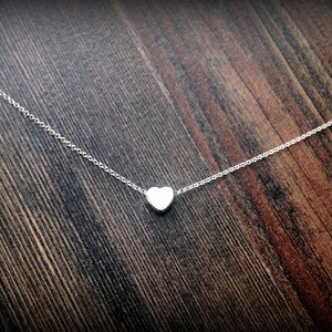 Gold Herz Halskette-Silber Herz Halskette-Puffed Herz Halskette-Gold gefüllt Kette-Sterling Silber Kette-Zierliche Halskette-Geschenk