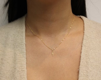 Gold Filled Lightning Bolt Necklace-Tiny Lightning Bolt Necklace-Layering Necklace-Dainty Necklace-Lightning Necklace-Harry Potter