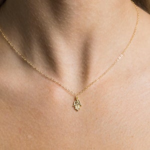 Hamsa Necklace-Silver Hamsa Necklace-Gold Hamsa Necklace-Gold Filled Chain-Sterling Silver Chain-Hand of Fatima Eye Charm-Gift