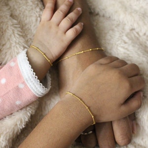 Mommy and Baby Gold Filled Bracelet-Satellite Bracelet-Gold Filled Baby Bracelet-Gold Filled Girls Bracelet-Mommy and Me-Children Jewelry