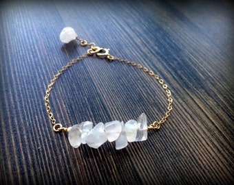 Rose Quartz Bracelet-Gold Filled Bracelet-Sterling Silver Bracelet-Gemstone Bracelet-Dainty Bracelet-Bridesmaid Gift-Wedding Gift