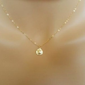 Salesterling Silver Sand Dollar Necklace-gold Filled Sand - Etsy
