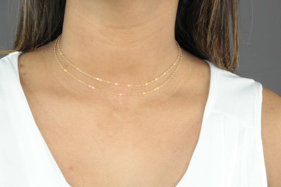 アクセサリー TODAYFUL Chain Choker Thin Necklace gold Link Together Choker: Gold, Thin, Wide-Link Choker – taudrey