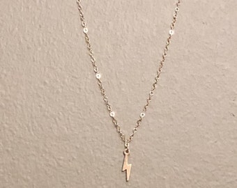 Sale! Gold Filled Lightning Bolt Necklace-Tiny Lightning Bolt Necklace-Layering Necklace-Dainty Necklace-Lightning Necklace-Gift