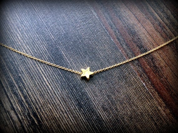 Gold Star Necklace-Silver Star Necklace-Rose Gold Star Necklace-Puffed Star Necklace-Gold Filled Chain-Sterling Silver Chain-Dainty Necklace