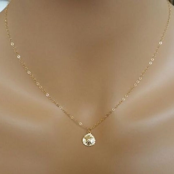 Sale!-Sterling Silver Sand Dollar Necklace-Gold Filled Sand Dollar Necklace-Layering Necklace-Everyday necklace-Dainty Necklace