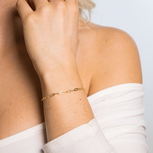 14k Gold Filled Bracelet-Paperclip Chain-Everyday Bracelet-Layering Bracelet-Dainty Bracelet-Simple Bracelet-Bridesmaid Bracelet