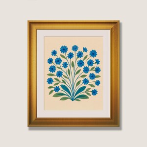 現代的な南部の花柄デイジーアートワーク | コースタルシックなデジタルダウンロード | ニュートラルなグランドミレニアルデコレーション | インスタントダウンロードウォールアート