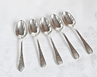 Antique Demitasse Spoons, Levi & Salaman Potosi Silver-plate, Set of Five, Can be Monogrammed