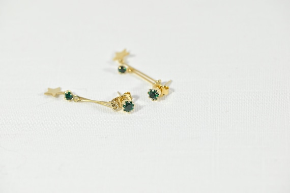 Vintage Emerald Green-coloured Crystal Gold-tone … - image 7