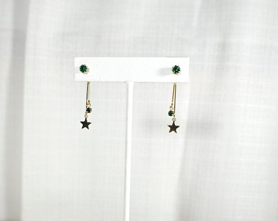 Vintage Emerald Green-coloured Crystal Gold-tone … - image 3