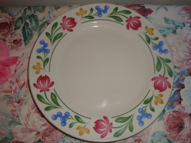 vintage Farberware dorchester floral border white 10 12 inch dinner plate