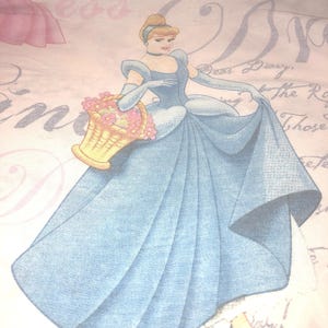 vintage Disney princess daisy script pink twin flat sheet