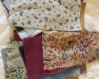 Vintage 20 different pieces farmhouse Textile bundle Fabric lot craft supply scraps pieces collage mixed media scrapbooking junk journals