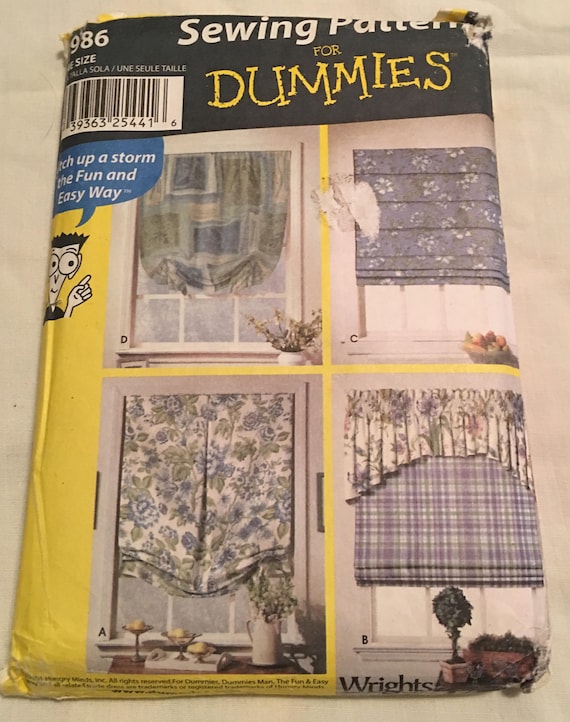 Simplicity Sewing for Dummies Window Treatments Fabric Pattern New Unused  9986 