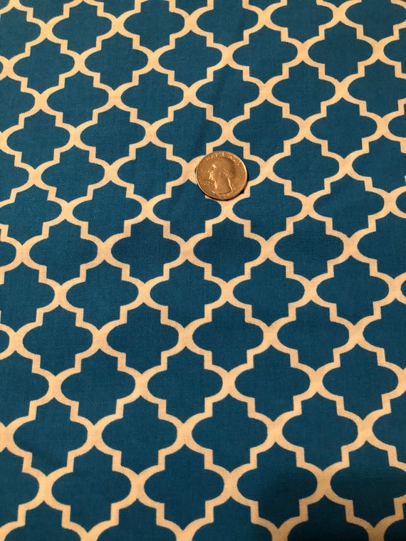 waverly inspirations cotton geometric twist lagoon blue Fabric quilt sewing supply bthy
