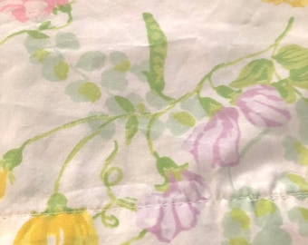 vintage white pink yellow florals farmhouse cottage pillow cases pillowcase