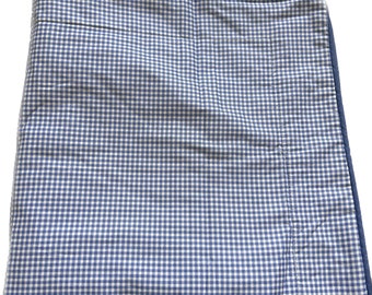 vintage Laura Ashley blue gingham farmhouse cottage flanged pillow euro sham pillowcase