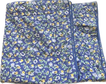 Vintage Laura Ashley Pillow Shams (Set of 2), Blue Floral Cottage Decor