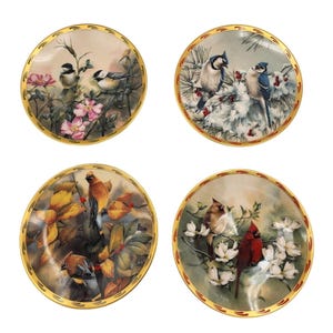 Set of 4 Vintage Lenox &quot;Nature&#39;s Collage&quot;-Catherine McClung Plates Signed Ltd Ed