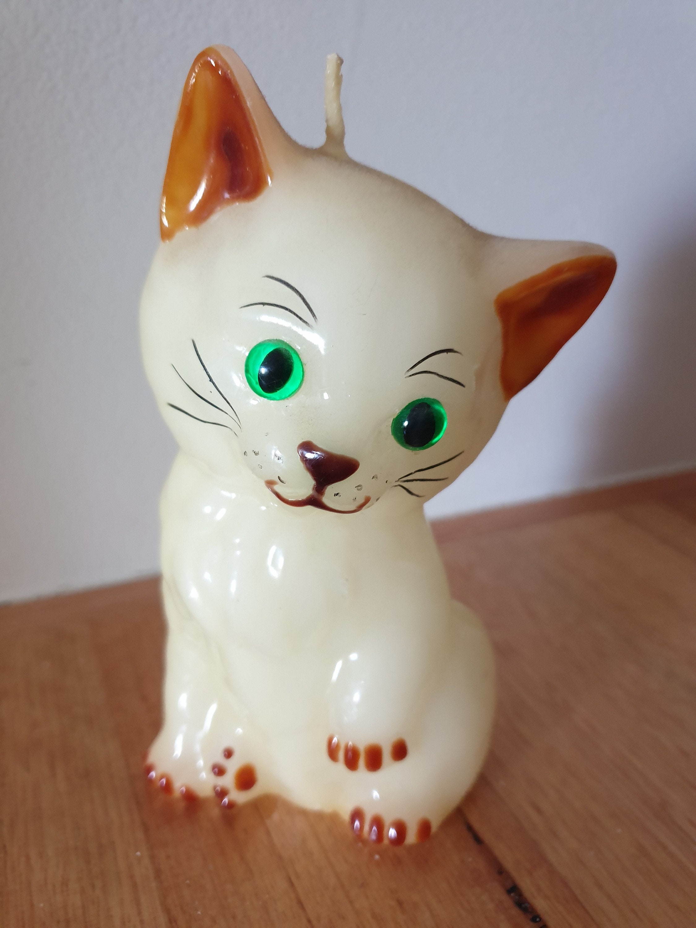 Vintage Retro Cat Candle. Never Used. Green Eyes. Candle Etsy Australia